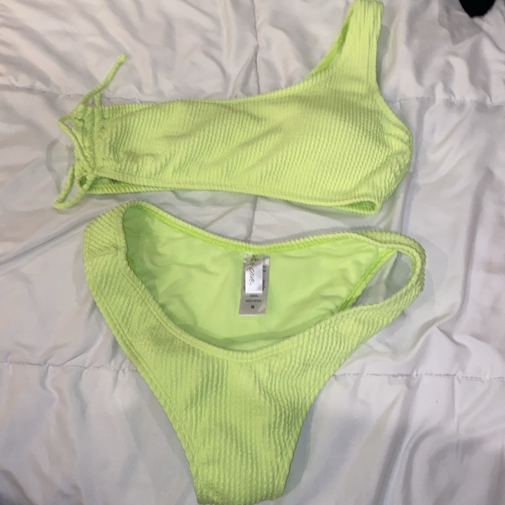Salt + Cove Bikini Neon Green Size M (6) - Picture 3 of 4